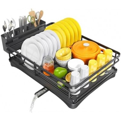 Large Dish Drying Rack, Dish Rack, Metal Dish Rack, Rustproof Dish Rack, Kitchen Drying Rack, Utensil Holder, Kitchenware Rack, Utensils Drying Holder Rack