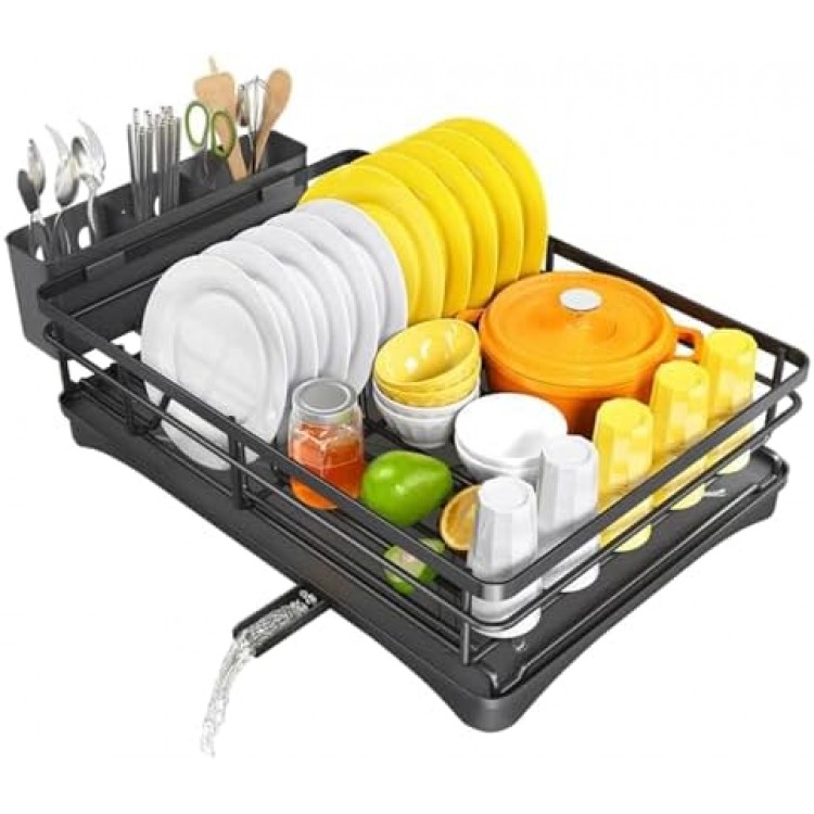 Large Dish Drying Rack, Dish Rack, Metal Dish Rack, Rustproof Dish Rack, Kitchen Drying Rack, Utensil Holder, Kitchenware Rack, Utensils Drying Holder Rack