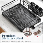 Large Dish Drying Rack, Dish Rack, Metal Dish Rack, Rustproof Dish Rack, Kitchen Drying Rack, Utensil Holder, Kitchenware Rack, Utensils Drying Holder Rack