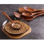 Kitchen Utensils Set, NAYAHOSE Wooden spoons for Cooking Non-stick Pan Kitchen Tool Wooden Cooking Spoons and Wooden utensil storage wooden barrel
