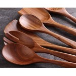 Kitchen Utensils Set, NAYAHOSE Wooden spoons for Cooking Non-stick Pan Kitchen Tool Wooden Cooking Spoons and Wooden utensil storage wooden barrel