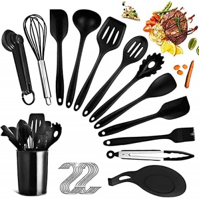 Silicone Kitchenware, Silicone Kitchen Utensil Set, 14Pcs Cooking Utensils Baking Tools Heat Resistant Silicone Handle Non-stick