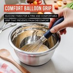 Chef Pomodoro Kitchen Whisk 3-Piece Set, Stainless Steel Wire Balloon Whisk Utensil, Baking Wisk Kitchenware Cooking Tool