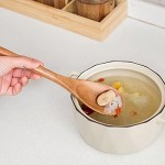 Exquisite Wooden Cooking Utensils For Kitchen, Set Of 5, 12 Inch Acacia Wood Kitchenware Tool Set, Cooking Gadgets Includes Spoon, Spoon Spatula, Spaghetti Spoon, Slotted Spoon, Shovel