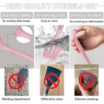 Umite Chef Kitchen Utensils Set, 22Pcs Silicone Cooking Utensils Set, Heat Resistance Silicone Ktchen Spatulas Set with Holder, Cooking Gadgets Tools Set for Nonstick Cookware, Dishwasher Safe(Pink)