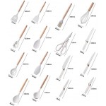 19 Piece Silicone Kitchenware Utensil Set Silicone Kitchen Utensils Set Heat Resistant Non-Stick Cooking Tool with Wooden Handles Silicone Cookware Set BPA Free,19pcs, Aqua
