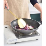 7 Pcs 304 Stainless Steel Kitchen Utensils Set with Heat Resistant Ceramic Handle Metal Cooking Utensils Kitchenware Cookware Set Dishwasher Safe with Hanging Shelf BPA Free, White Gold