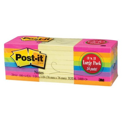 3M Post-It 3"X3" Greener Notes, 24 ct