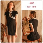 Guiruo Fun Lingerie Sexy Lace Perspective Attractive Split Qipao Mini Short Skirt Nightwear Uniform Fury Set 1204 Guiruo Fun Lingerie Sexy Lace Perspective Attractive Split Qipao Mini Short Skirt Nightwear Uniform Fury Set 1204