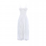 Guiruo New Sexy Plus Chest Cushion Casual Suspender Sleeping Dress with Open Back Comfortable Outer Robe Women's Home Furnishing Set W2195
