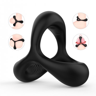 Liquid Silicone Sperm Locking Ring Penile Cover for Men Double JJ Soft Rubber Ring Adult Sexual Products for Men's Sperm Locking