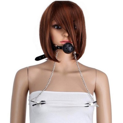 SM Adult Sex Fun Bed Strap Breast Clip Mouth Plug Binding Prop Supplies Couple Room Fun SM Collar
