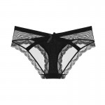 Guiruo Fun Underwear Sexy Perspective Mesh Attraction Cute and Sweet Bow Knot Low Waist Underwear Triangles 1179