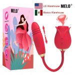 12 frequency foreign trade rose telescopic double head vibration jump egg tongue licking suction device flirting female sexual pleasure masturbation device