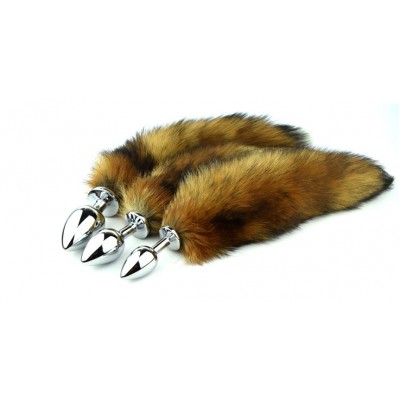 Silver red fox tail, anal plug, dog tail, red fox real fur, backyard toys, adult sex toys wholesale and stock