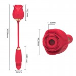 12 frequency foreign trade rose telescopic double head vibration jump egg tongue licking suction device flirting female sexual pleasure masturbation device
