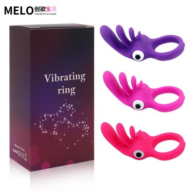 Silicone Men's Vibrating Sperm Lock Ring Multi tongue Ring for Men and Women's Masturbation and Fun Sexual Products Couple Flirting and Jumping Eggs