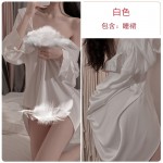 Gorgeous Spring/Summer Sexy Loose Size Boyfriend Style Solid Color Shirt Pure Desire Temptation Sleeping Skirt Home Suit Set 1902