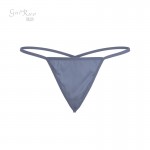 Guiruo Fun Lingerie Women's Seduction Charm Satin G-string Pants Low Waist Solid Color Thin Ribbon Sexy Underwear Replacement P28