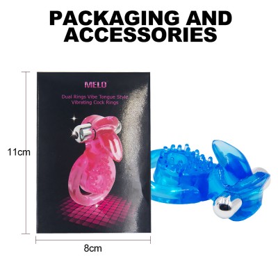 Fun men's toys Tongue vibration lock ring Silicone penis sleeve Fun sex toys Adult sex products