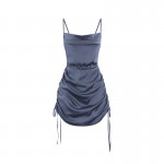 Ruo Ruo Ruo Slim Autumn and Winter Pajamas New Solid Color Strap Skirt Sexy Deep V Temptation Home Suit Set 2186