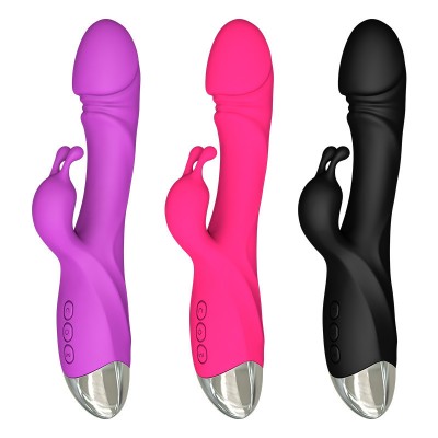 Silicone Rabbit Double Shock G-point Vibration High Tide Massage Stick Female Sexual Interest Masturbation Equipment Adult Sexual Products Wholesale
