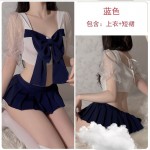 Gorgeous Campus Style Sexy Waistless Sweetheart Bow Tie Free from temptation Student Role Playing Uniform Set 3512