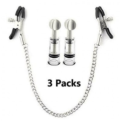 Metal chain breast clip, cupping and breast suction device, breast massager, nipple masturbator, sex toy, breast suction and breast suction device