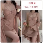 Bride's Morning Robe Simple Outer Robe Women's Home Fur Set C3461