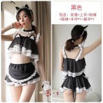 Guiruo New Fun Lingerie Cat Girl Maid Six Piece Uniform Role Playing Seduction Maid Set 339