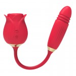 12 frequency foreign trade rose telescopic double head vibration jump egg tongue licking suction device flirting female sexual pleasure masturbation device