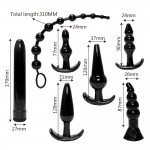 Hot selling foreign trade sexy anal plug 7-piece set for women's masturbation sex products silicone anal plug anal set