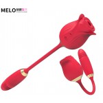 12 frequency foreign trade rose telescopic double head vibration jump egg tongue licking suction device flirting female sexual pleasure masturbation device