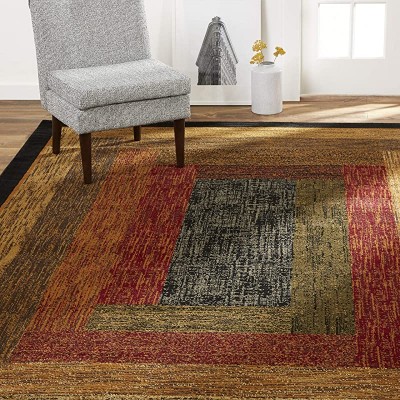 Home Dynamix Vega Modern Area Rug, Geometric Black/Brown/Red 7&#39;8&#34; X 10&#39;4&#34; Rectangle