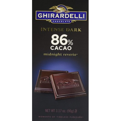 Ghirardelli Intense Dark Midnight Reverie Chocolate Bar, 3.17 Ounce (Pack of 12)