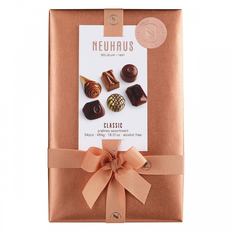 Neuhaus Belgian Chocolate - Classic Assortment Ballotin - Dark, Milk &amp; White Chocolate Pralines - 34 pcs