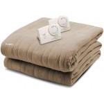 Biddeford Blankets, LLC Comfort Knit Heated Blanket, King, Fawn
