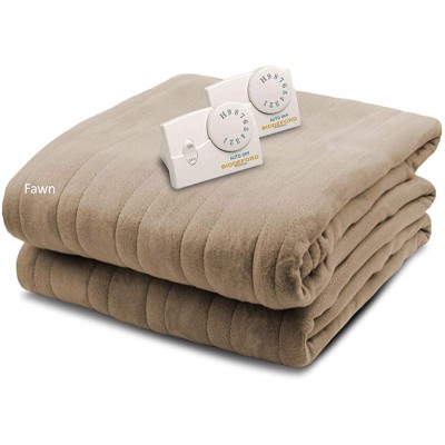 Biddeford Blankets, LLC Comfort Knit Heated Blanket, King, Fawn