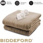 Biddeford Blankets, LLC Comfort Knit Heated Blanket, King, Fawn