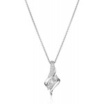 Amazon Collection Diamond 3 Stone Pendant Necklace (1/4 cttw), 18&#34;