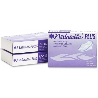 Naturelle Plus 25189973 Sanitary Napkins w/Wings, Dispenser Refill, 250/CT, White