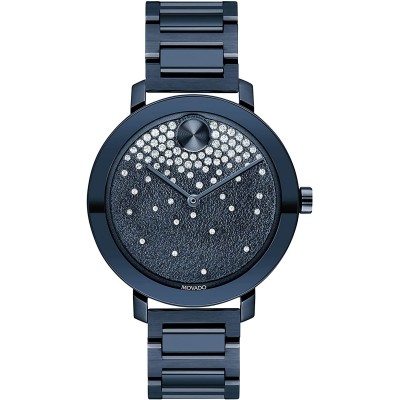 Movado Women&#39;s Swiss Quartz Watch with Stainless Steel Strap, Blue, 15 (Model: 3600706)