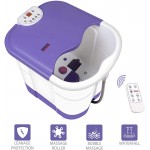 All in one deep Foot &amp; Leg spa Bath Massager w/ Motorized Rolling Massage, Heat, Wave, O2 Bubbles, Water Fall, Digital Temperature Control LED Display FBD2535