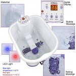 All in one deep Foot &amp; Leg spa Bath Massager w/ Motorized Rolling Massage, Heat, Wave, O2 Bubbles, Water Fall, Digital Temperature Control LED Display FBD2535