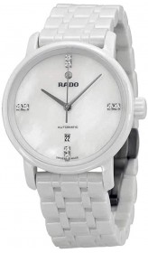 Rado Diamaster Automatic Mother of Pearl Dial White Ceramic Ladies Watch R14044907