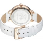 GV2 by Gevril Astor Enamel Womens Diamond Swiss Quartz White Leather Strap Watch, (Model: 9126)