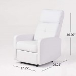 Great Deal Furniture Teyana White Leather Recliner Club Chair