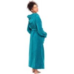 Alexander Del Rossa Women's Plush Fleece Robe with Hood, Long Warm Bathrobe