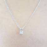 Dazzlingrock Collection 0.25 Carat (ctw) 10K Gold Princess Cut White Diamond Ladies Solitaire Pendant 1/4 CT
