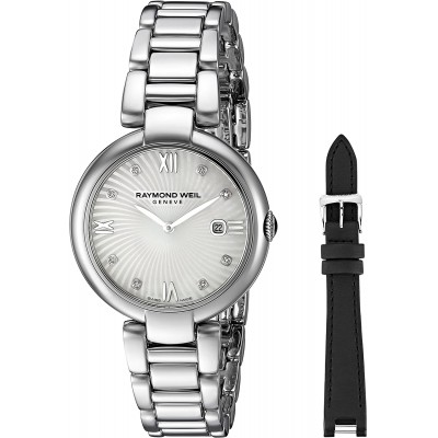 Raymond Weil Women&#39;s &#39;Shine&#39; Swiss Quartz Stainless Steel Watch, Color:Silver-Toned (Model: 1600-ST-00995)